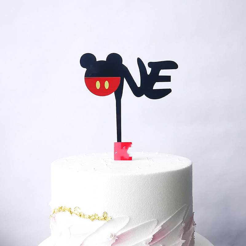 ท็อปเปอร์อะคริลิค รูปมิกกี้ มินนี่ มิกกี้ เมาส์ ประดับโบว์ สําหรับตกแต่งเค้กวันเกิดเด็ก - รูปที่ 6