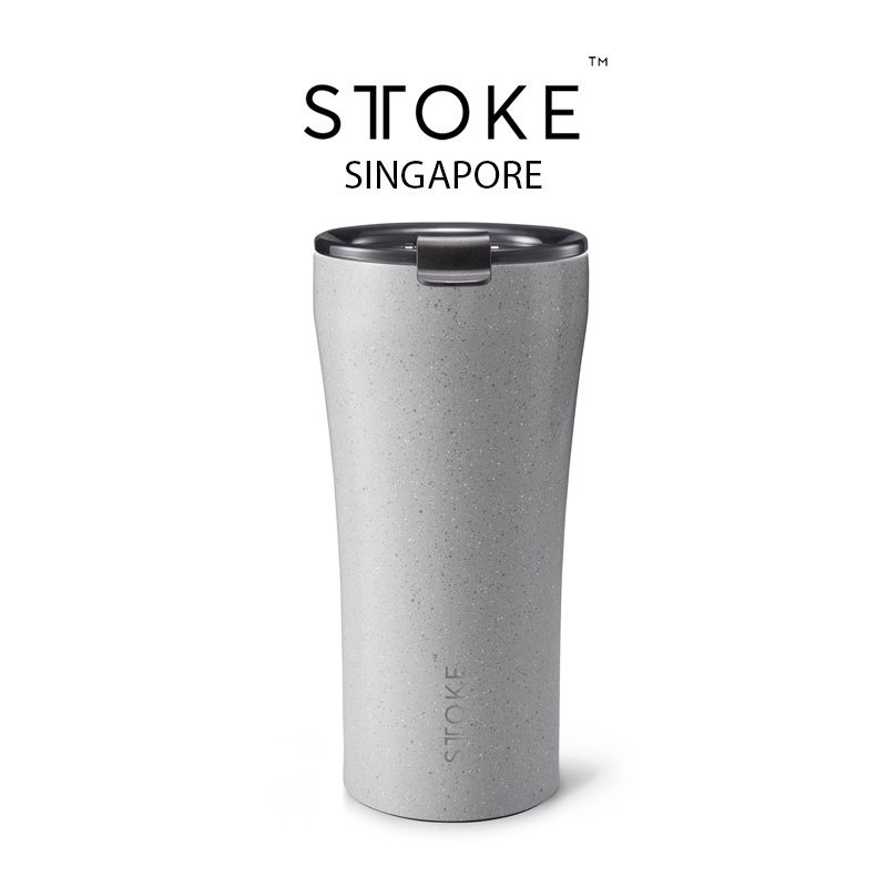 Sttoke [Granite Grey] LEAKPROOF 12 Oz Cup ถ้วยกาแฟเซรามิกกันกระแทกแบบใช้ซ้ําได้