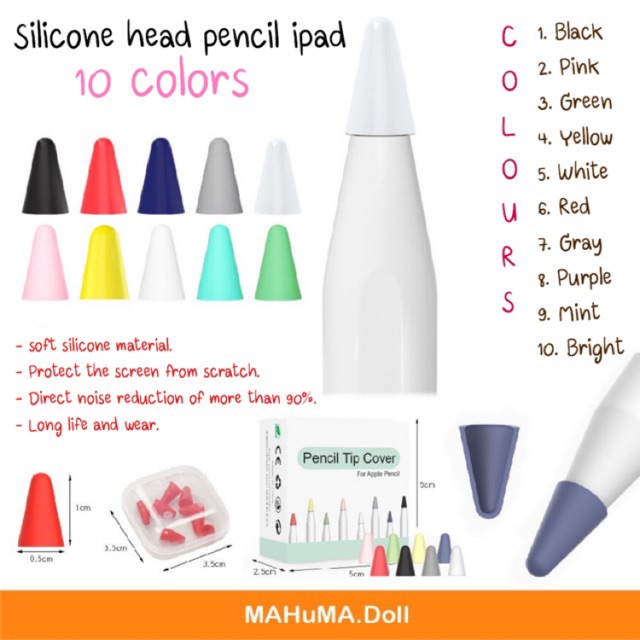 เคสกันหัวปากกาไอแพท( head pencil ipad case ) ซิลิโคนใส่หัวปากกาไอแพด (กล่อง : 8 ชิ้น / 10 ชิ้น)