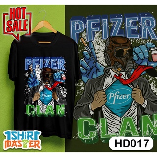 คอตต้อนคอกลมใหม่ เสื้อยืด พิมพ์ลาย VACCINE CLAN (HD017) ของขวัญฟรีS-5XL