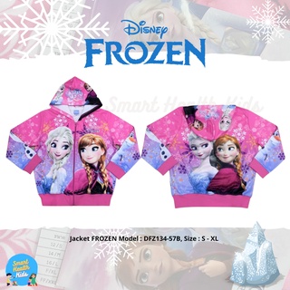 เสื้อแจ็คเก็ต กันหนาว ดีสนีย์ โฟรเซ่น Frozen ลาย เจ้าหญิง แอลซ่า และ อันนา มีหมวก ฮู้ด สำหรับเด็กผู้หญิง ลิขสิทธิ์แท้