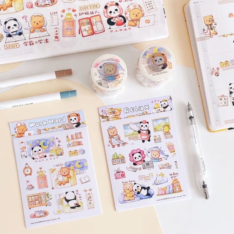 EverEin Work สติ๊กเกอร์ Hard & Relax