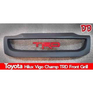 B.S.D กระจังหน้าแต่ง TOYOTA VIGO CHAMP สีดำด้าน+ตัวหนังสือ TRD งาน ABS ทรงตระแกรง