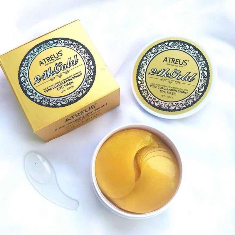Atreus 24k gold eye mask แผ่นมาส์กใต้ตาทองคำบริสุทธิ์ 24K