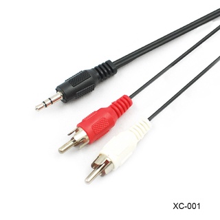 สายเคเบิ้ลเสียงลําโพงคอมพิวเตอร์ 2RCA 3.5 มม. เป็นหัวบัวคู่ ขนาด 1.2 ม.