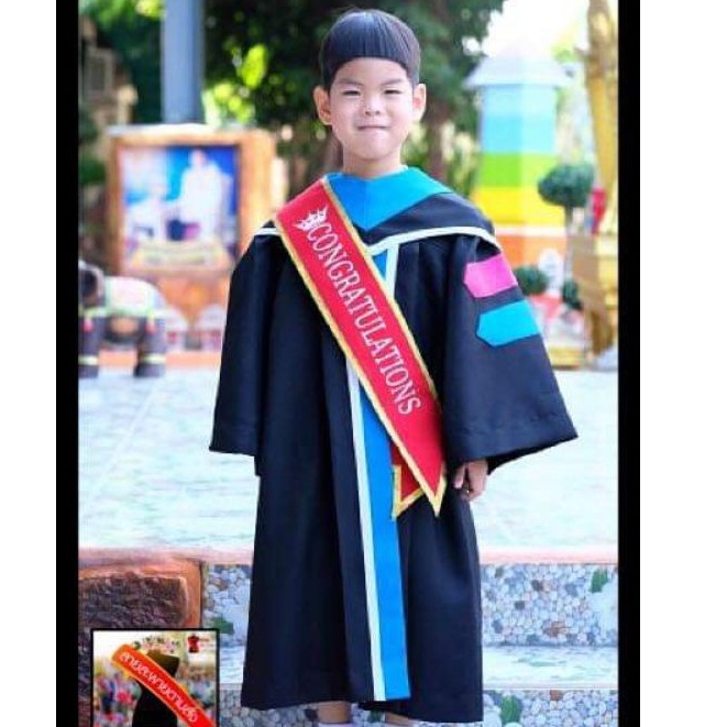 สายสะพายเด็ก สายสะพายบัณฑิตน้อย ผ้ากำมะหยี่ 👑CONGRATULATIONS ขอบทอง 11 สี พร้อมส่ง ส่งของทุกวัน - รูปที่ 2