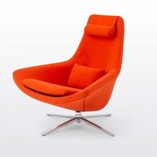 modernform โซฟา METROPOLITAN CHAIR รุ่น X08 ขาอะลู หุ้มผ้าสีส้มแดง