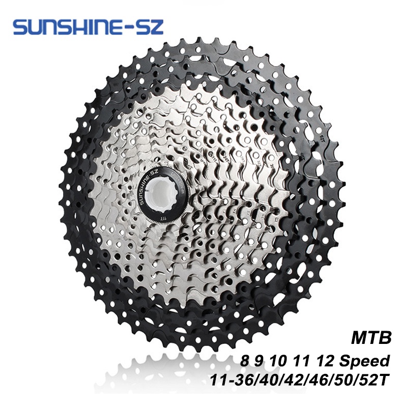 Sunshine Cassette 10/11/12 ความเร็วจักรยาน CASSETTE Sprocket จักรยานเสือภูเขา Freewheel 40T 42T 46T 50T 52T สําหรับ SHIMANO