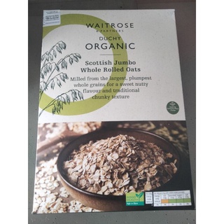 Waitrose  Organic Scottish Jumbo Whole Rolled Oats ข้าวโอ๊ต เวทโทรส 1  กิโลกรัม