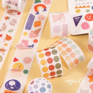 🌈เทปสติ๊กเกอร์ไดคัทลายน่ารัก cute lively tapestickers ลอกสติ๊กเกอร์ออกจากม้วนเทป 💕 #imcbcutelivelytapestickers