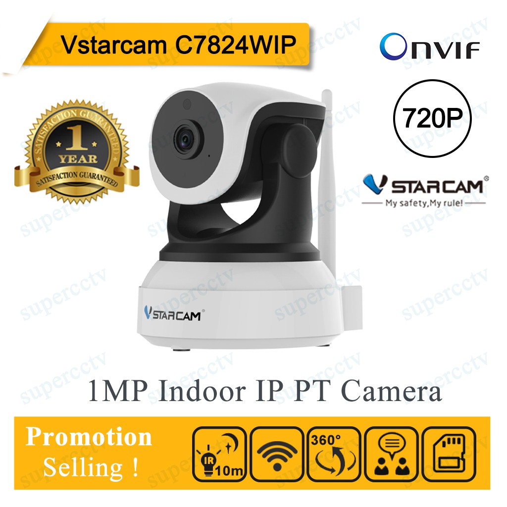 Vstarcam กล้องวงจรปิดไร้สาย Wifi Camera รุ่น C7824WIP ความละเอียด 1MP ประกัน 1ปี(เสียเปลี่ยนตัวใหม่)