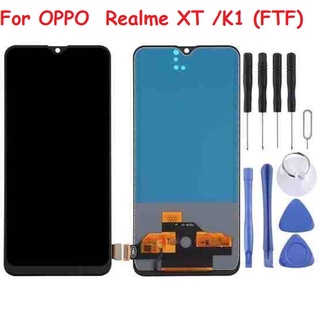 หน้าจอ LCD วัสดุ TFT และการประกอบ Digitizer Full Assembly (ไม่มีการระบุลายนิ้วมือ) สำหรับ OPPO  Realme XT / K1