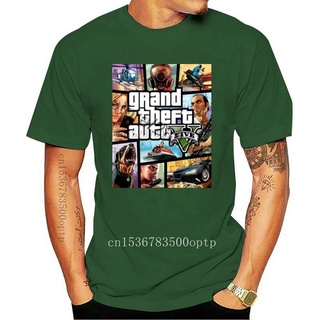 เสื้อยืดแขนสั้น พิมพ์ลาย Gta Grand Theft Auto V สีดํา สําหรับผู้ชาย 845481S-5XL