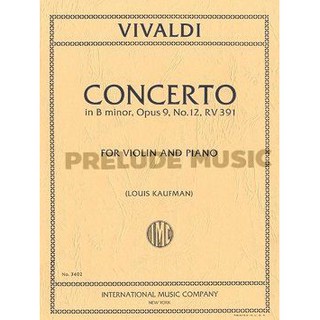 (violin and piano)Vivaldi, A: Violin Concerto B minor op.9/12 RV391 (IMC3402)