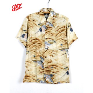 เสื้อฮาวาย IOLANI ALOHA SHIRT BIRD GOLD ของใหม่ แท้