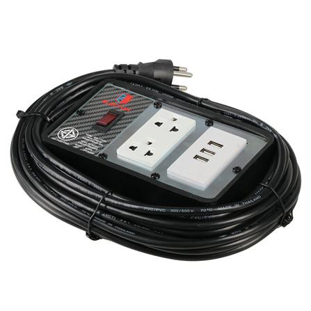 อุปกรณ์ ชุดสายไฟพ่วง ELECTON ERB10-USB431010 10 ม. สำหรับใช้ต่อพ่วงกับอุปกรณ์ไฟฟ้าทุกชนิด