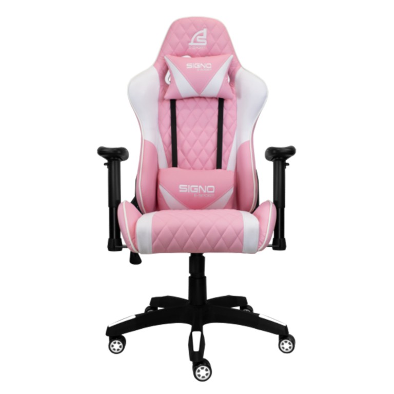 SIGNO GAMING CHAIR (เก้าอี้เกมมิ่ง) BAROCCO (GC-203PW) (PINK-WHITE) (ASSEMBLY REQUIRED)