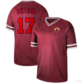 Thht เสื้อยืดคอกลม แขนสั้น พิมพ์ลาย MLB Los Angeles Angels Baseball Jersey Ohtani Trout พลัสไซซ์ สําหรับทุกเพศ