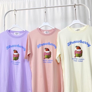 เสื้อยืด เสื้อโอเวอร์ไซส์ ลาย Strawberrt 🍓