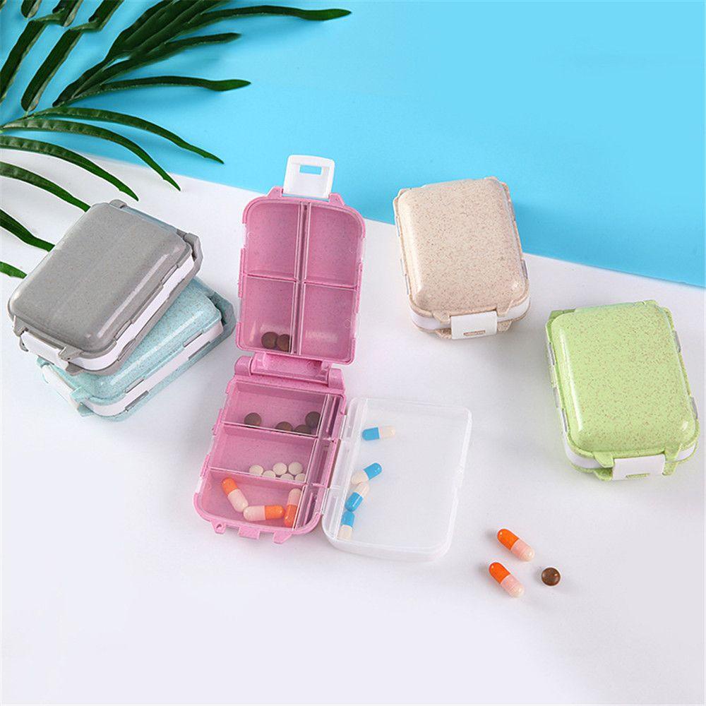 LONTIME กล่องยา Health Care ฟางข้าวสาลีแบบพกพา ยากันความชื้น - รูปที่ 4