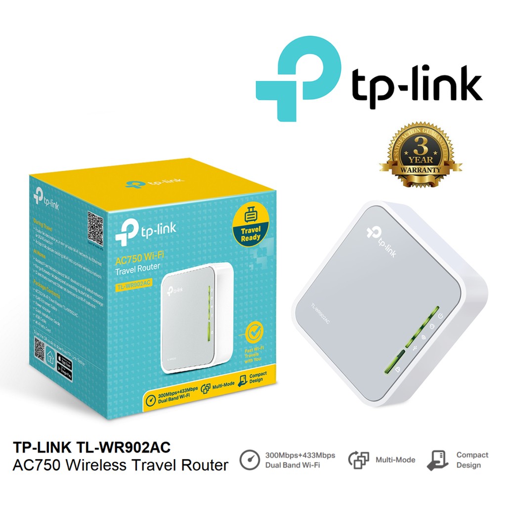 TP-LINK (TL-WR902AC) Wireless AC750 Dual Band Portable 4G Router