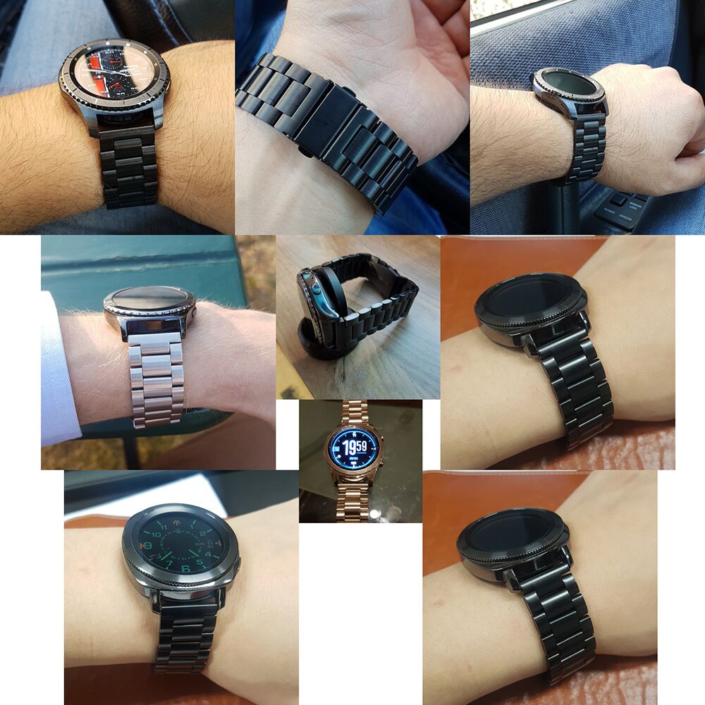 สายนาฬิกาข้อมือสเตนเลส 22 มม. 20 มม. พร้อมเครื่องมือ แบบเปลี่ยน สําหรับ Samsung Watch 3 Samsung Active 2 Gear S3 18 มม. 24 มม. Amazfit