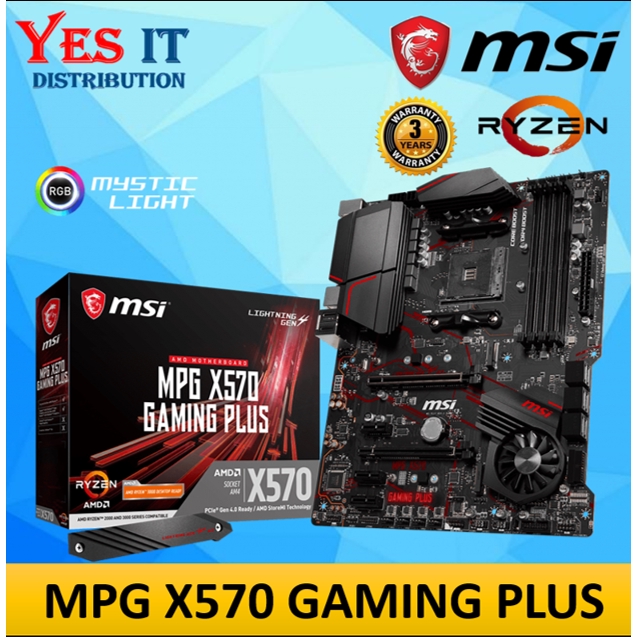 MSI MPG X570 GAMING PLUS AMD AM4 X570 ATX GAMING MOTHERBOARD