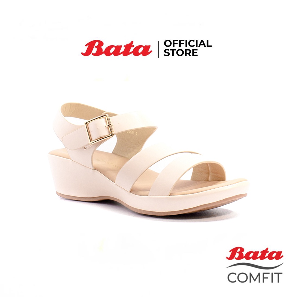 Bata Comfit รองเท้าเพื่อสุขภาพรองเท้าเพื่อสุขภาพแบบสวม รัดส้น รองรับน้ำหนักเท้า สูง 2.5 นิ้ว สำหรับผู้หญิง รุ่น Zami สีเบจ 6618860