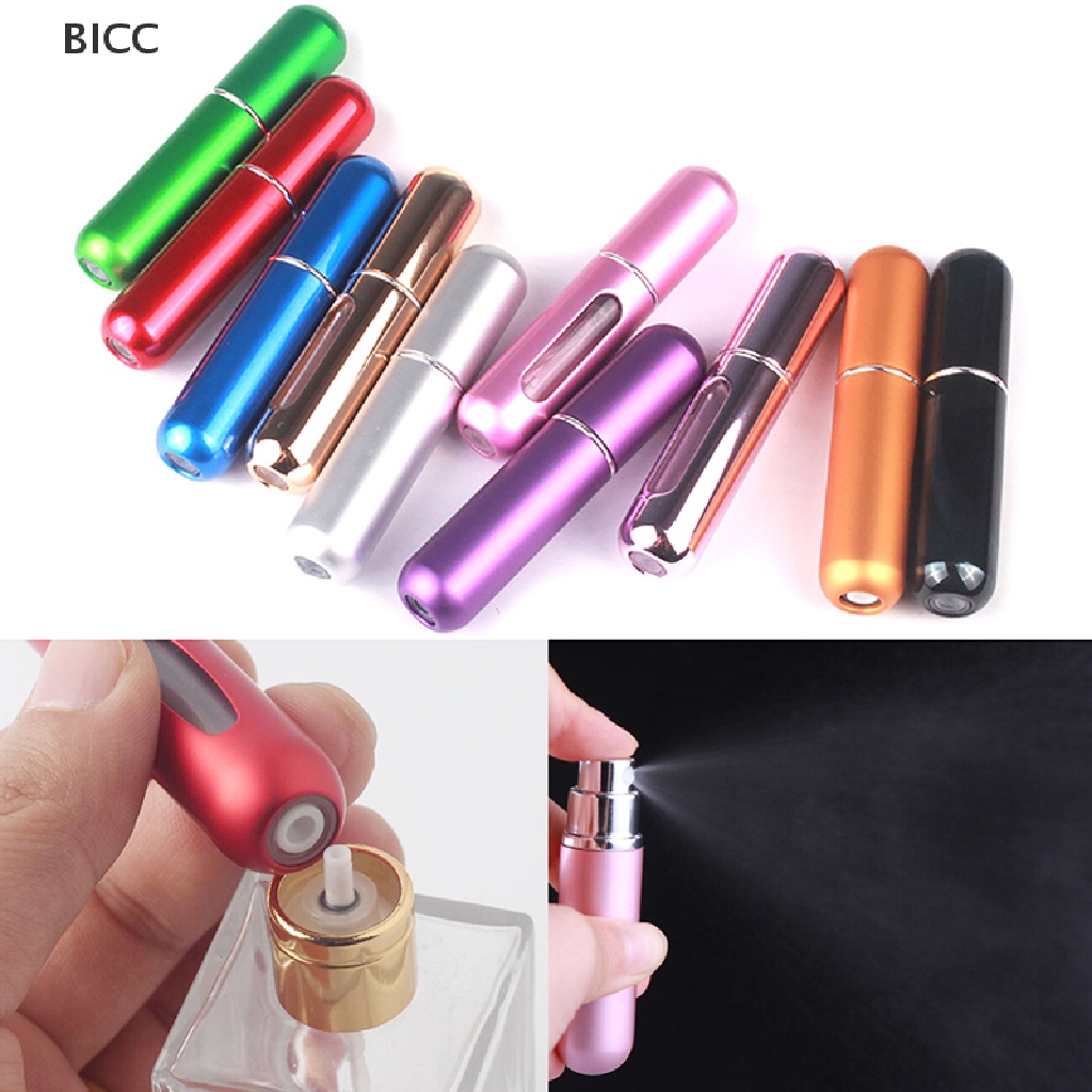 BI 5Ml Travel Portable Refillable Perfume Atomizer Bottle Scent Pump Spray Case
 CC