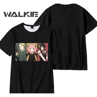 Walkie เสื้อยืดแขนสั้นลําลอง พิมพ์ลายการ์ตูนอนิเมะ Spy X Family Forger Anya สไตล์ญี่ปุ่น ฮาราจูกุ ฤดูร้อน สําหรับผู้ชาย