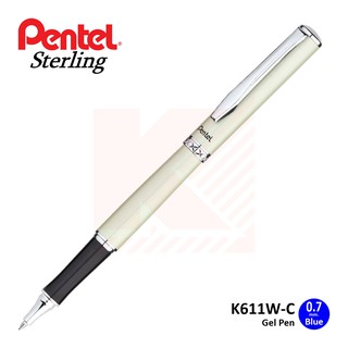 ปากกาเจล Pentel K611W-C ด้ามสีขาวงาช้าง