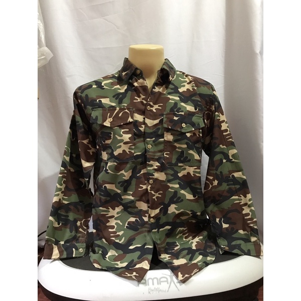 เสื้อเชิ้ตลายพราง เสื้อแขนยาว