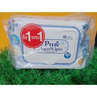 (แพค​ 1 แถม​ 1) ทิชชูเปียก​ Goon​ รุ่น​ Pure Aqua Wipe