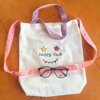 Tote bag กระเป๋าผ้างานปัก สีพาสเทล