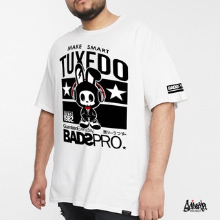 Just Say Bad ® เสื้อไซส์ใหญ่ 3XL 4XL รุ่น  Tux สีขาว (ลิขสิทธิ์แท้) ใส่ได้ทั้ง ชาย หญิง เสื้อยืดคนอ้วน / เสื้อคนอ้วน BS