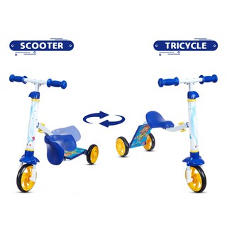 สกู๊ดเตอร์ปรับเล่นได้ 2 แบบ นั่งหรือยืน toy sliding scooter 2 in 1 ของเล่นเด็ก leisure articles new design tricycle