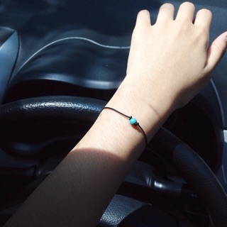 Mini Turquoise bracelet กำไลเชือก จี้ หินนำโชค เทอร์ควอยซ์