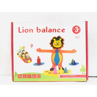 ของเล่นไม้ ฝึกทักษะชั่งน้ำหนัก Lion Balance