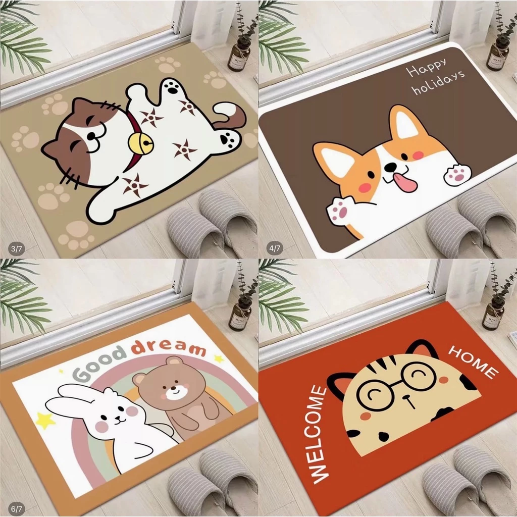 พรมเช็ดเท้า พรม พรมห้องน้ำ (ขนาด60*40CM) ไม่ลื่นกันน้ำ มีลายน่ารักให้เลือกหลากหลาย