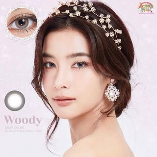 Contact lens คอนแทคเลนส์ Wink Woody Gray สีเทา (0.00) ค่าสายตาปกติ