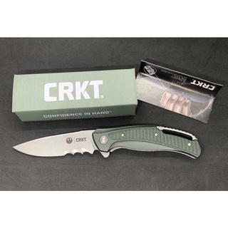 มีดพับ CRKT 2402 ของใหม่ ใบมีดสีเงิน ด้ามจับสีเขียว