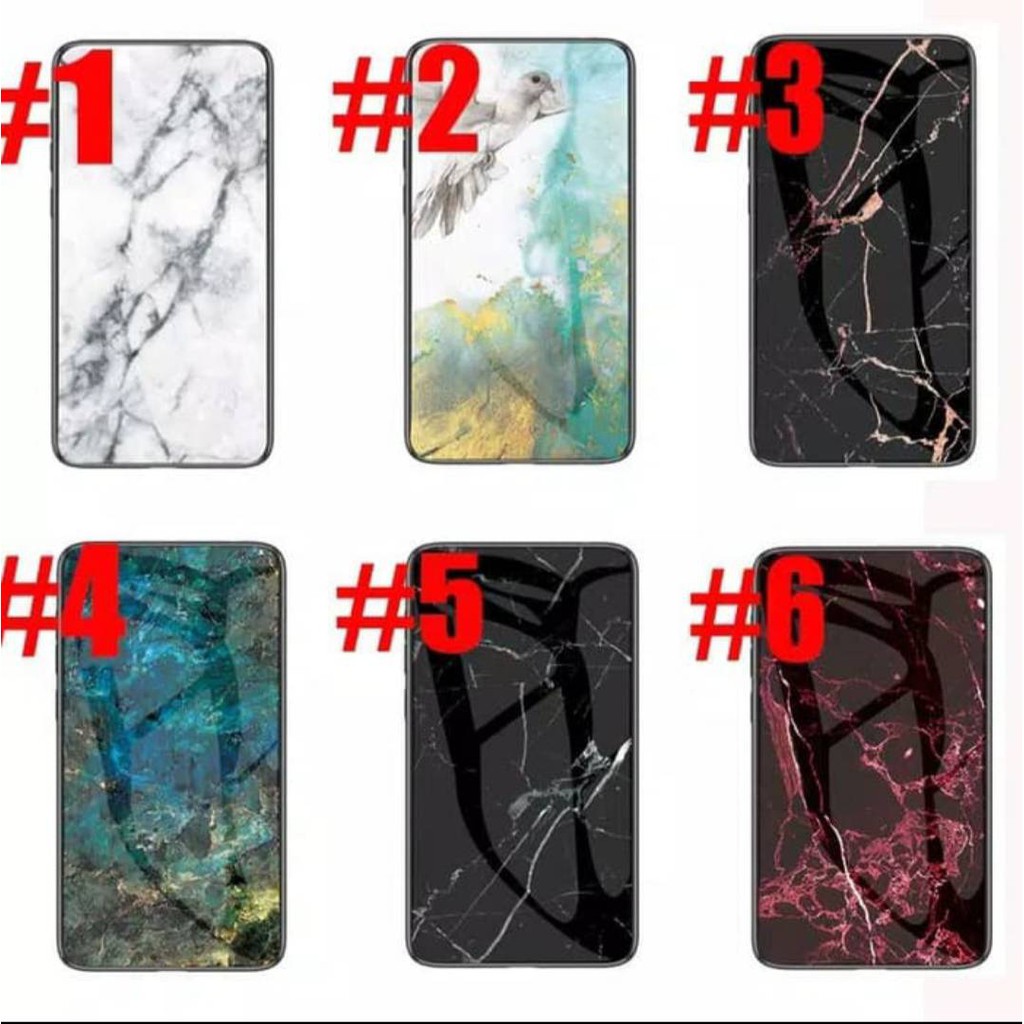 XIAOMI MI 8, MI 8 SE, MI 9 PREMIUM CASE CASING GLASS MARBLE MOTIF