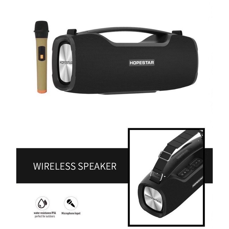 New Hopestar A6Pro /A6X ลำโพงบลูทูธ ของแท้ 100%! เป็นที่นิยม/เสียงร็อค/เสียงเบส ได้3โหมด(แถมไมโครโฟน wireless)