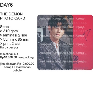 Day6 THE DEMON PHOTO CARD UNOFFICIAL การ์ดรูปภาพ