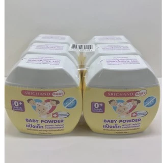 แป้งเด็ก ศรีจันทร์เบบี้ (แพ็ค6กระป๋อง) SrichandBaby Baby Powder ขนาด50 กรัม