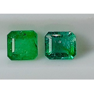 0.88 ct คู่ มรกต แซมเบีย ธรรมชาติ Natural Zambian Emerald Pair Loose Gemstone For Fine Jewelry