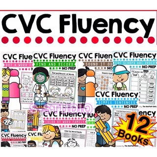 CVC Fluency 12books handmade  set for age 3-6 words workshop