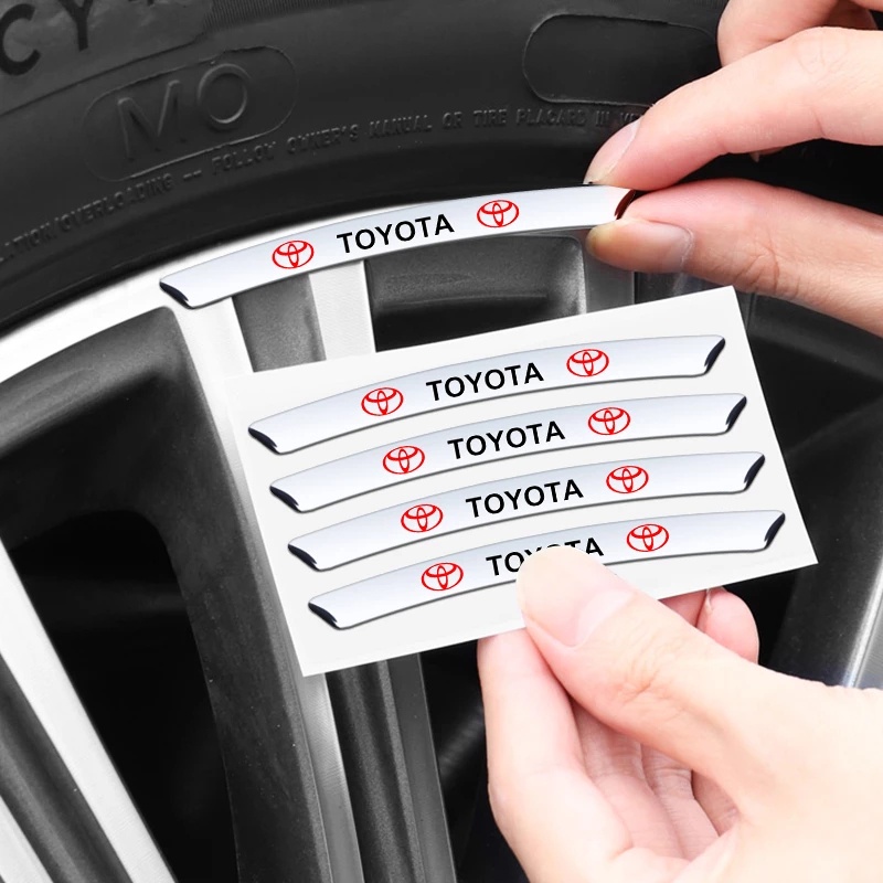 สติ๊กเกอร์ติดล้อ โตโยต้า / 4pcs Toyota TRD Sports Car Wheel Sticker For Cross Wish Revo CHR Corolla Vigo Altis