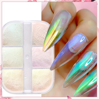 &lt;Sale&gt; Nail Mirror Powder Shiny Ice Penetration Lightweight Sparkly Aurora Nail Glitter Powders for Beauty