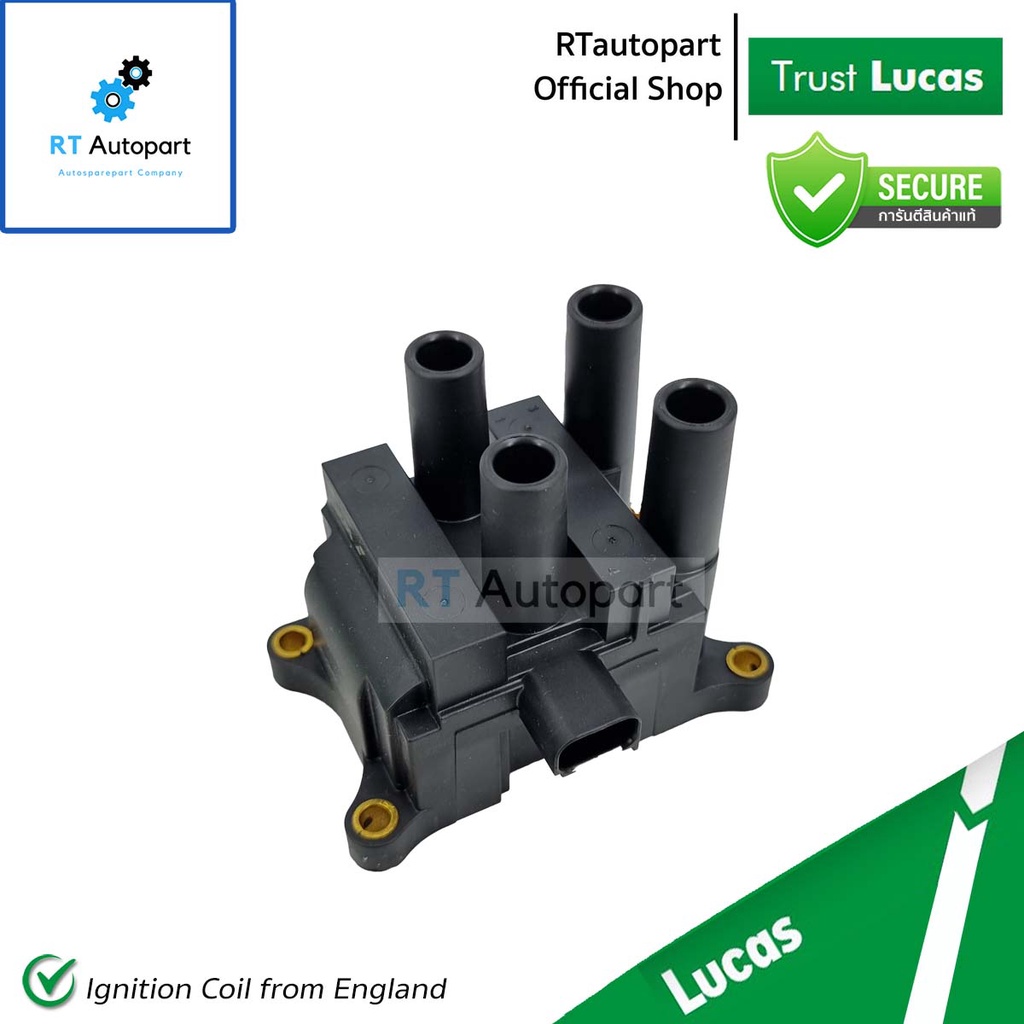 Lucas คอยล์จุดระเบิด Ford Fiesta 1.4 1.5 1.6 4สูบ 1 ตัว ปี10-16 / คอยล์ คอยล์หัวเทียน / ICG8007C